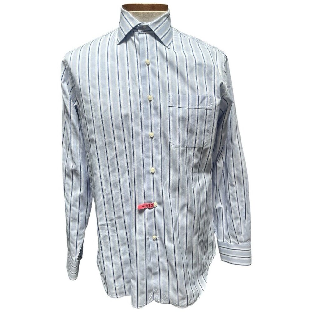 Tommy Bahama Blue Striped Men's Long Sleeve Button Down Shirt Size 15-1/2" M
